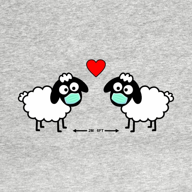 LOVE WINS - Com’on Sheeple follow me - just not too close - cute & funny sheep Mask heart art by originalsusie